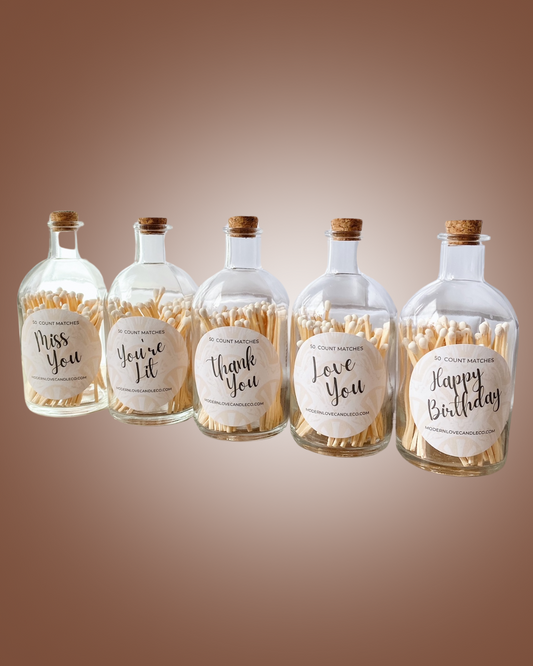 Lux White Matches in Apothecary Jar