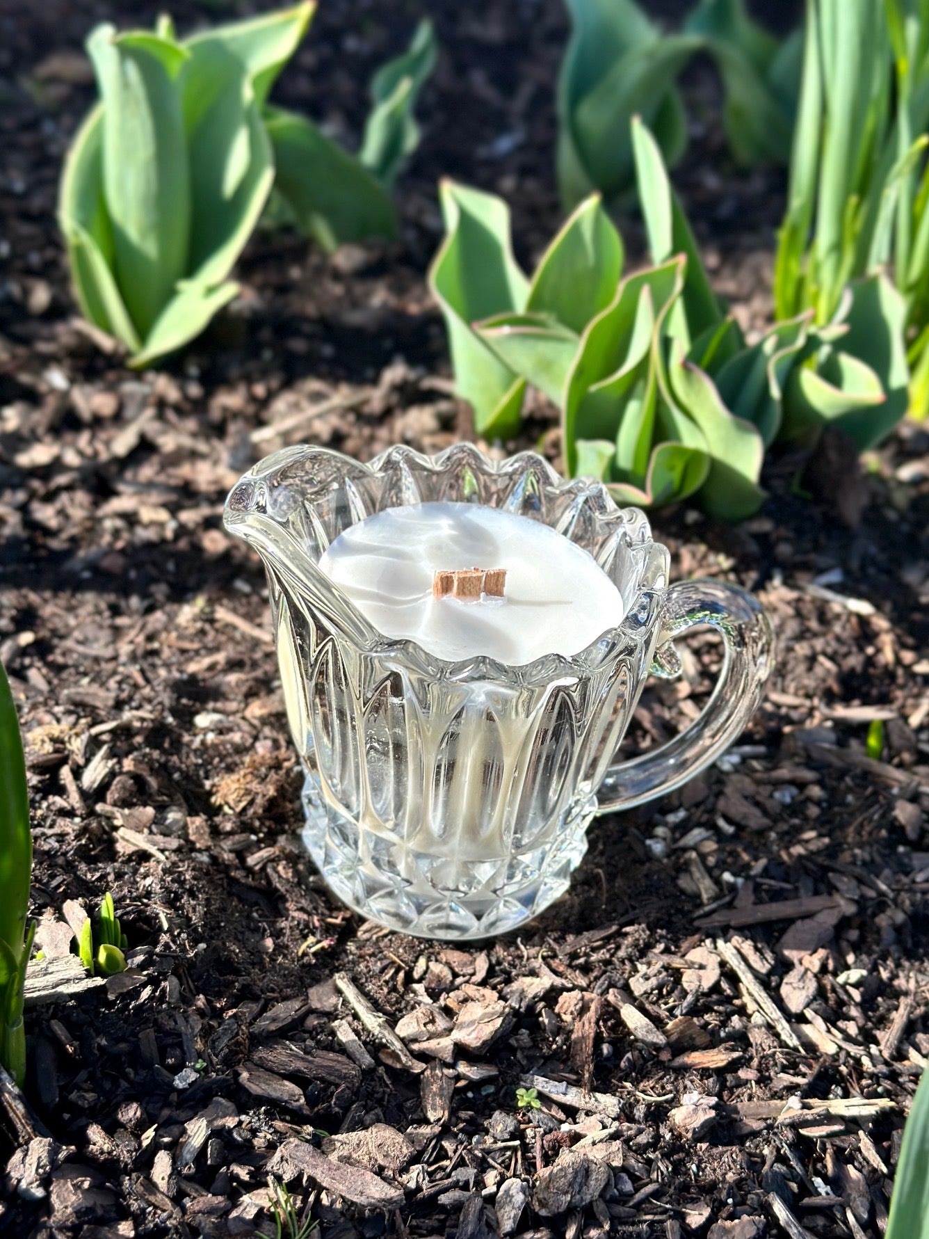 Crystal Art Deco Creamer - 4 oz.