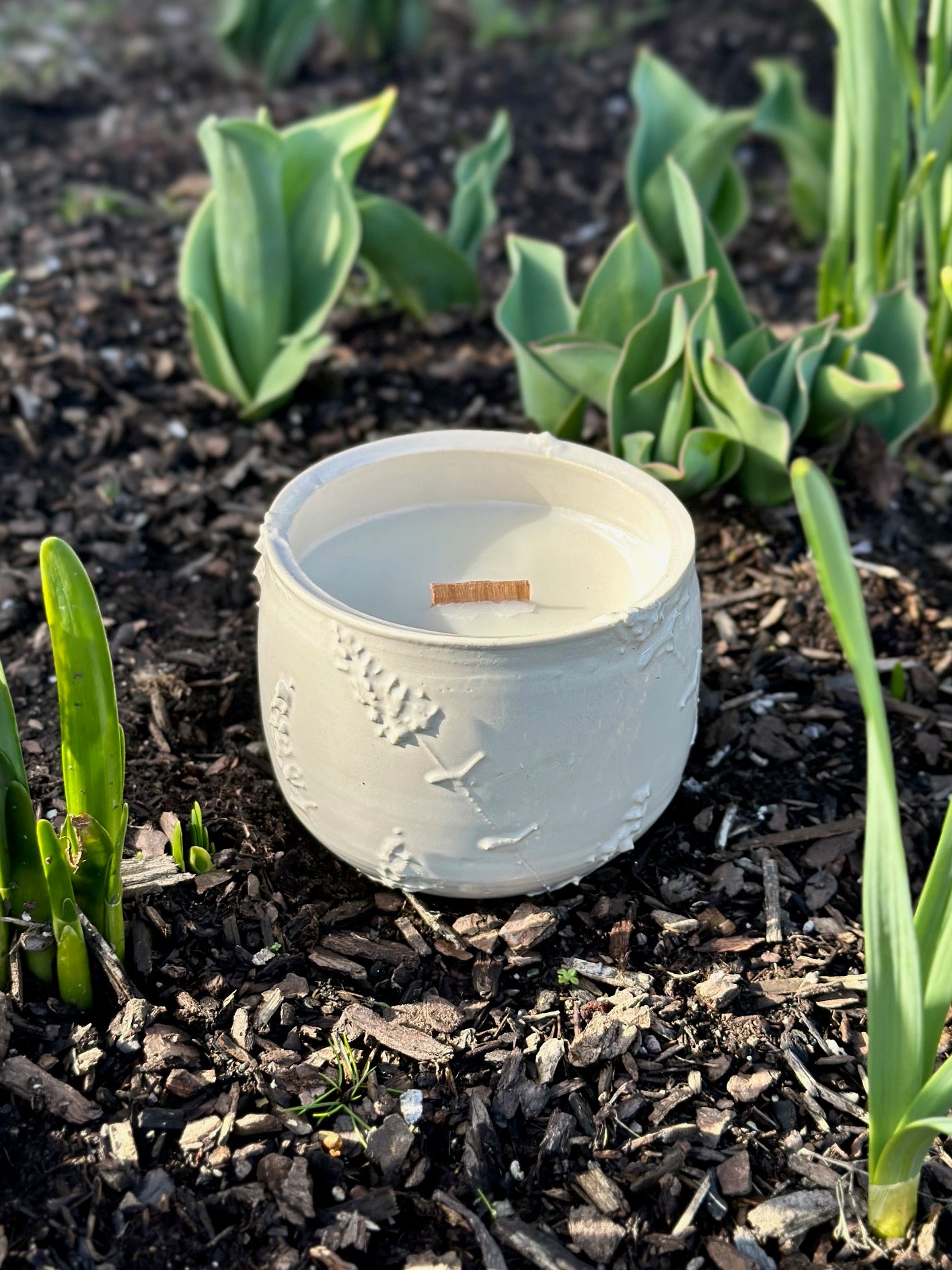White Floral Ceramic Bowl - 8 oz.