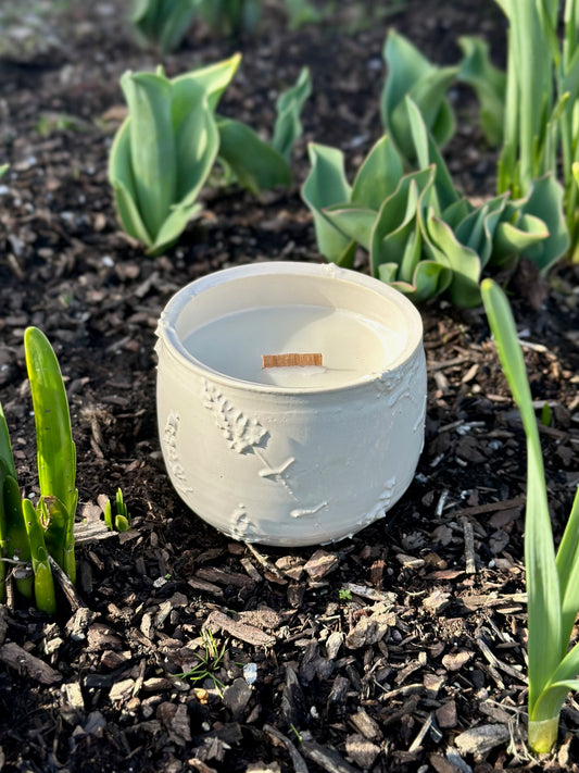 White Floral Ceramic Bowl - 8 oz.