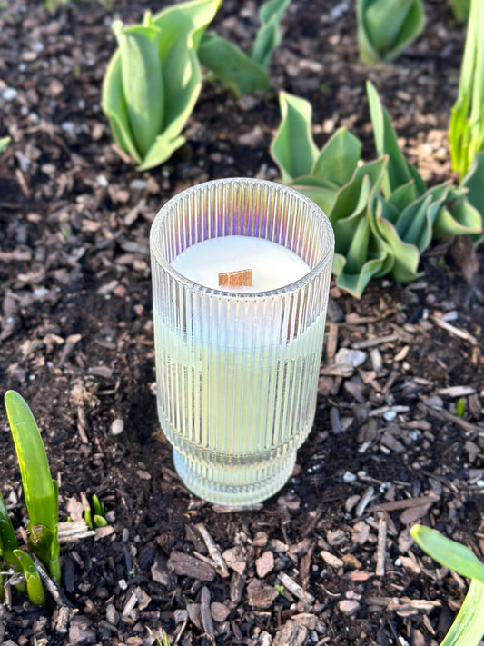 Iridescent Pleated Highball Glass - 10 oz.