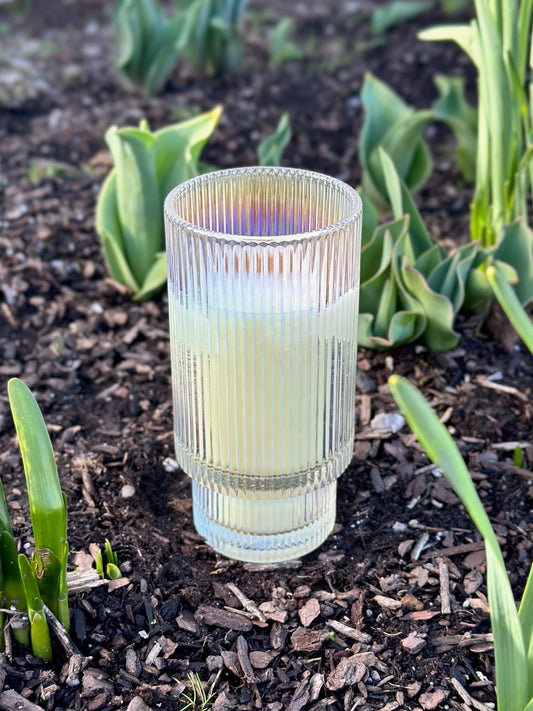 Iridescent Pleated Highball Glass - 10 oz.